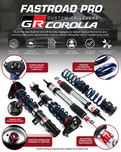 Annex Suspension FastRoad Pro Toyota 2023+ GR Corolla Comfort Spec + Rubber Top Hats